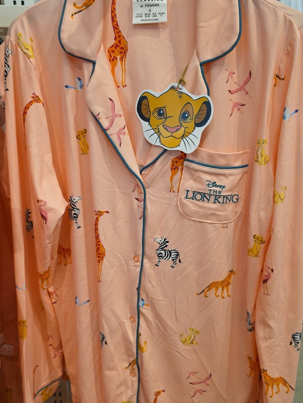 The Lion King Peach Womens Pajama Set with Animal Print